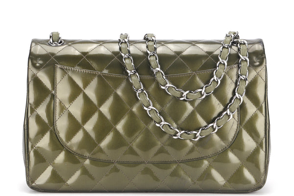 Chanel Beige Classic Jumbo Stitched Edge Single Flap Bag in Caviar Leather  with Silver Hardware Chanel