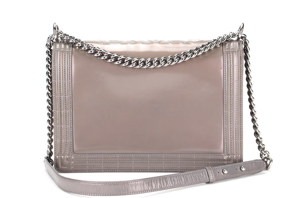 CHANEL CHAIN AROUND (1438xxxx) LIGHT BROWN DISTRESSED LEATHER SILVER  HARDWARE, WITH CARD, NO DUST COVER