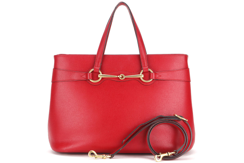 GUCCI 319795 502752 BRIGHT BIT RED LEATHER GOLD HARDWARE, WITH STRAP, NO DUST COVER