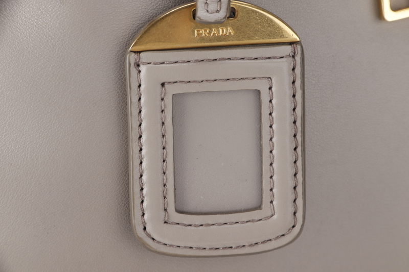 PRADA WHITE CALFSKIN VITELLO PHENIX FRONT ZIP SATCHEL GOLD HARDWARE NO DUST COVER