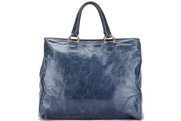 Prada 1BG253 Tessuto Nylon & Saffiano Leather Trim Top Zip Tote Bag –