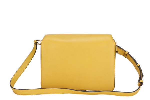 SALVATORE FERRAGAMO JOANNE (AU-21-H321) YELLOW LEATHER SHOULDER BAG GOLD HARDWARE, WITH DUST COVER