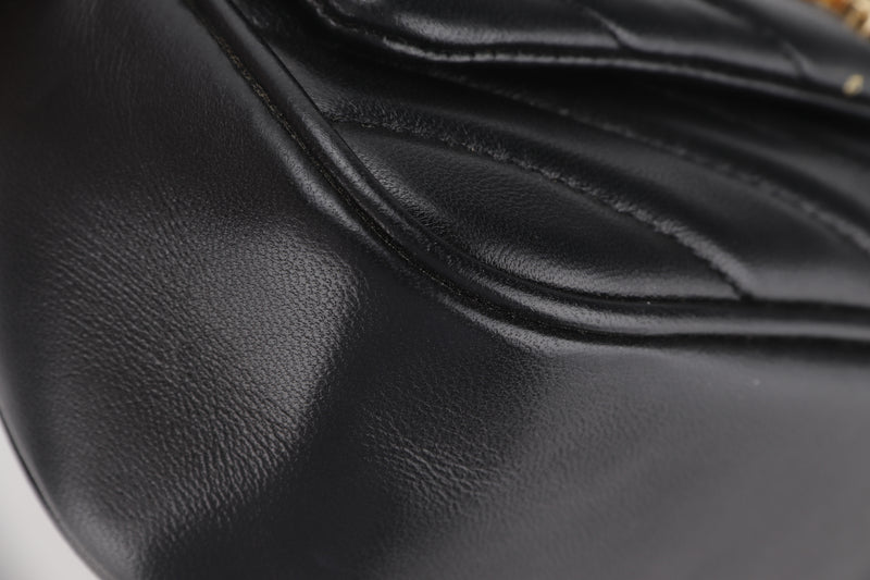 TORY BURCH SMALL BLACK LEATHER HOBO BAG (10005608), NO DUST COVER