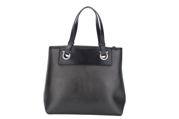 SALVATORE FERRAGAMO TOTE (AU-21 9355) BLACK PVC & LEATHER, NO DUST COVER & BOX