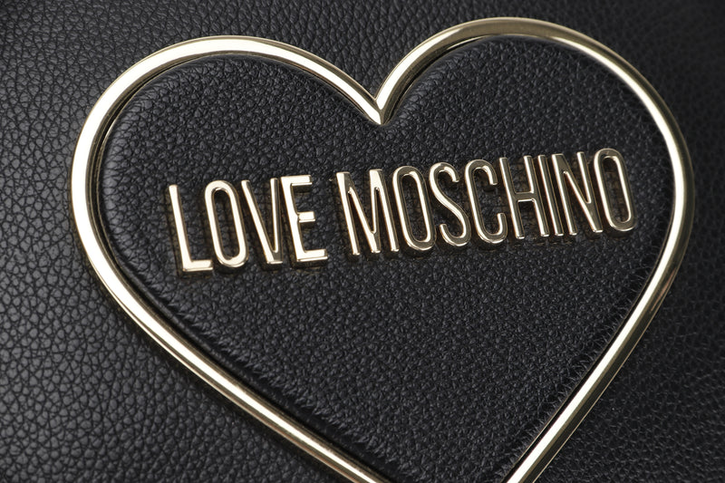 MOSCHINO BLACK LEATHER SHOULDER BAG GOLD HARDWARE, NO DUST COVER