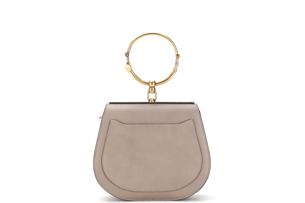 CHLOE NILE BRACELET ETAIN SUEDE CALFSKIN CROSSBODY BAG (04-17-68-66) GOLD HARDWARE, WITH STRAP, NO DUST COVER