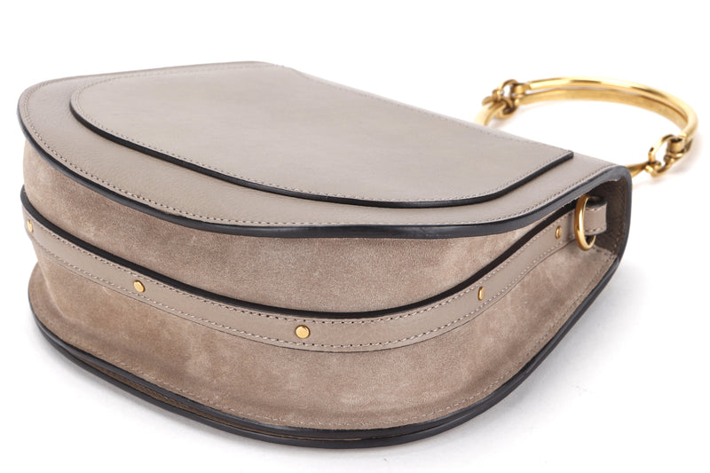 CHLOE NILE BRACELET ETAIN SUEDE CALFSKIN CROSSBODY BAG (04-17-68-66) GOLD HARDWARE, WITH STRAP, NO DUST COVER