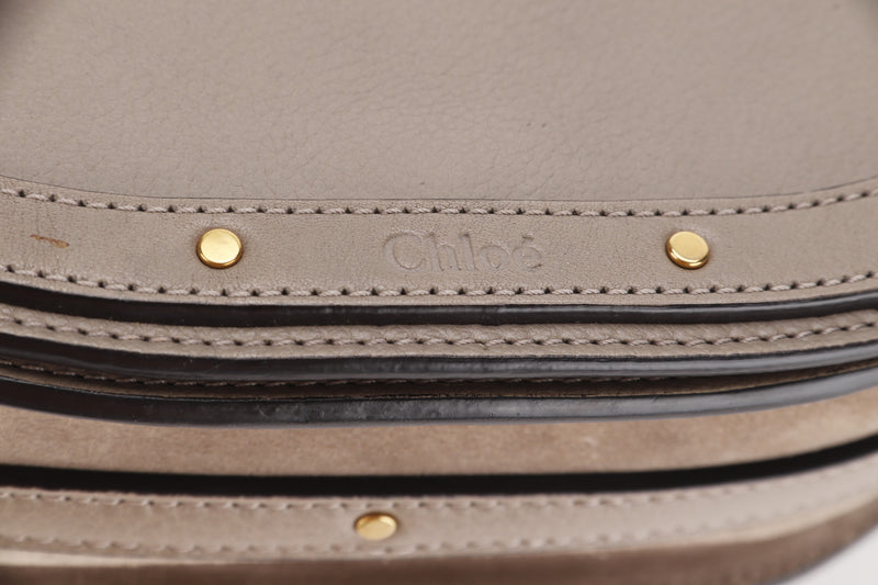 CHLOE NILE BRACELET ETAIN SUEDE CALFSKIN CROSSBODY BAG (04-17-68-66) GOLD HARDWARE, WITH STRAP, NO DUST COVER