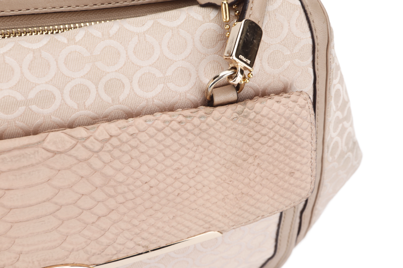 COACH BEIGE CANVAS HANDBAG (NK1393-27845) GOLD HARDWARE WITH STRAP, CARD & NO DUST COVER