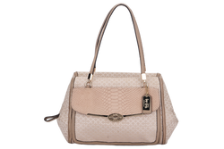 COACH BEIGE CANVAS HANDBAG (NK1393-27845) GOLD HARDWARE WITH STRAP, CARD & NO DUST COVER