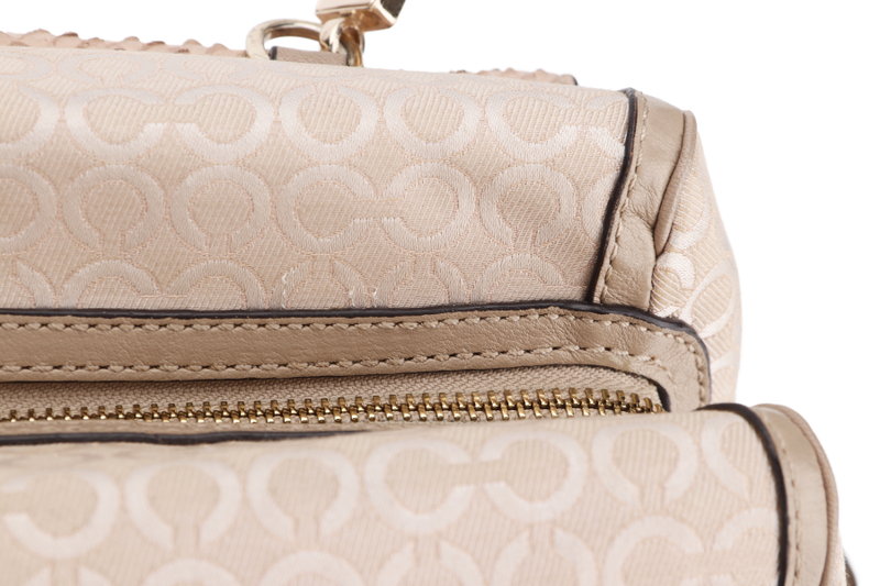 COACH BEIGE CANVAS HANDBAG (NK1393-27845) GOLD HARDWARE WITH STRAP, CARD & NO DUST COVER