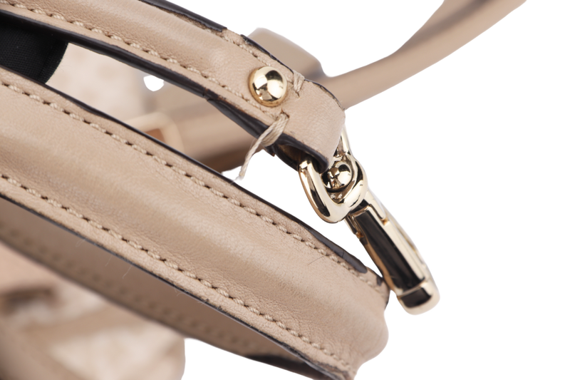 COACH BEIGE CANVAS HANDBAG (NK1393-27845) GOLD HARDWARE WITH STRAP, CARD & NO DUST COVER