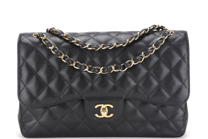 Chanel // Black Quilted Caviar Leather 19S Jumbo Shoulder Bag