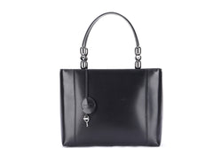CHRISTIAN DIOR 2 WAY TOTE (MA-0949) BLACK SILVER HARDWARE, WITH STRAP, NO CARD & DUST COVER