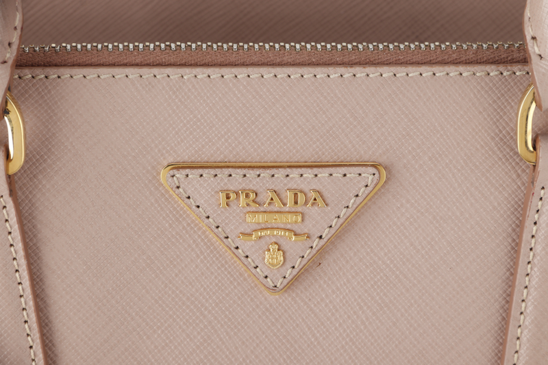 PRADA GALLERIA (BN1802) LIGHT PINK VITELLO DAINO LEATHER GOLD HARDWARE NO DUST COVER