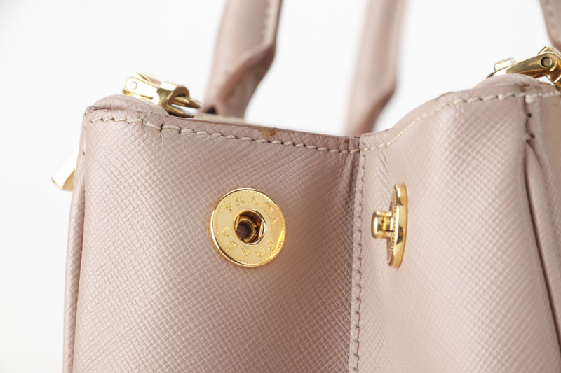 PRADA GALLERIA (BN1802) LIGHT PINK VITELLO DAINO LEATHER GOLD HARDWARE NO DUST COVER