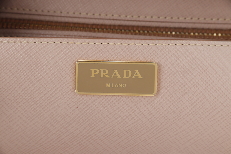 PRADA GALLERIA (BN1802) LIGHT PINK VITELLO DAINO LEATHER GOLD HARDWARE NO DUST COVER