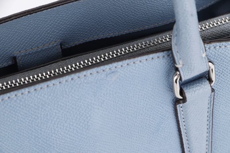 COACH SAGE CARRYALL (F28976) MEDIUM BLUE LEATHER SILVER HARDWARE WITH STRAP, NO DUST COVER