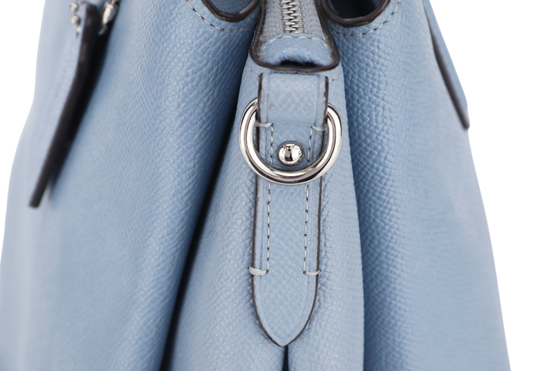 COACH SAGE CARRYALL (F28976) MEDIUM BLUE LEATHER SILVER HARDWARE WITH STRAP, NO DUST COVER