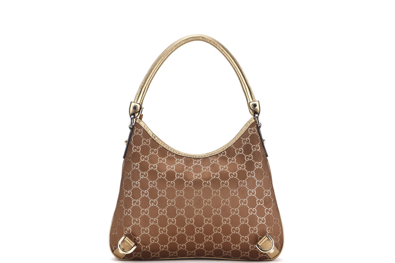 GUCCI 130738 214397 ABBEY D RING HOBO METALLIC GOLD GOLD HARDWARE, WITH BOX, NO DUST COVER