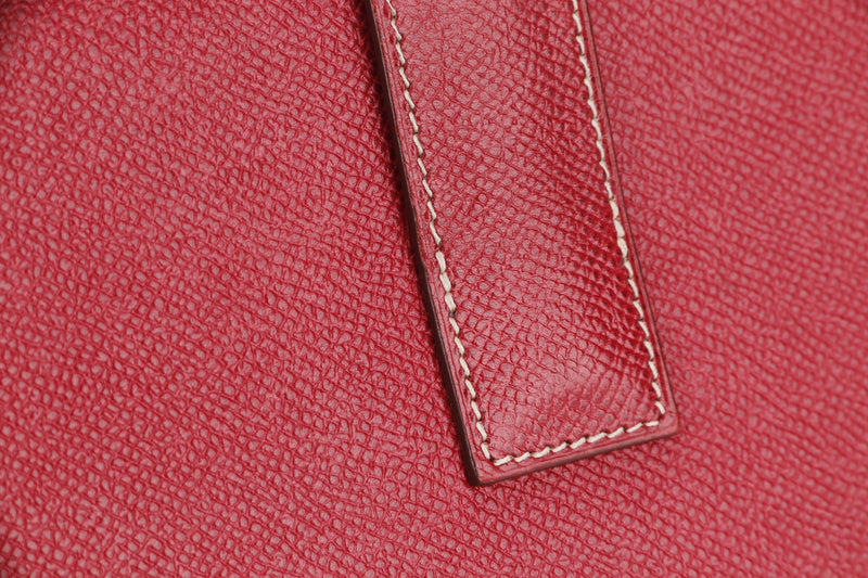 HERMES JEGE CLUTCH (NO STAMP) GRAIN COURCHEVEL RED LEATHER, WITH DUST COVER