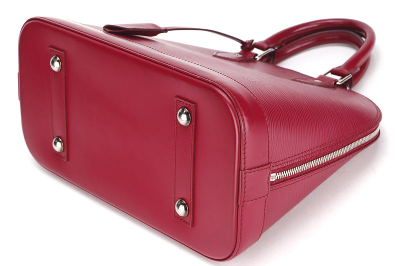 LOUIS VUITTON M40490 ALMA (FL5101) PM FUCHSIA EPI LEATHER SILVER HARDWARE, WITH KEYS, LOCK, DUST COVER & BOX