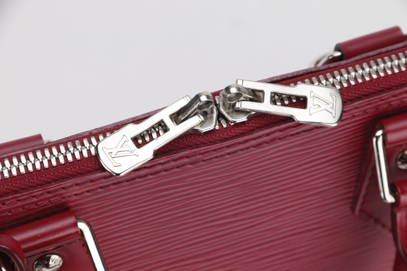 LOUIS VUITTON M40490 ALMA (FL5101) PM FUCHSIA EPI LEATHER SILVER HARDWARE, WITH KEYS, LOCK, DUST COVER & BOX