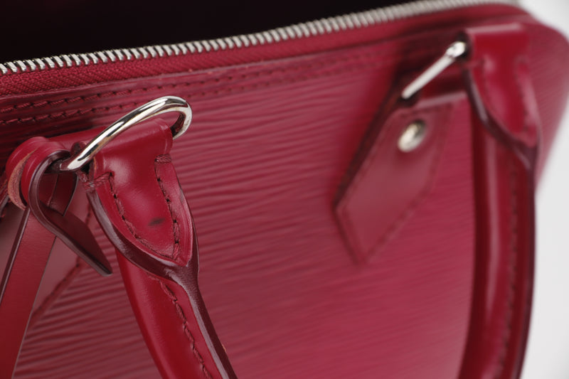 LOUIS VUITTON M40490 ALMA (FL5101) PM FUCHSIA EPI LEATHER SILVER HARDWARE, WITH KEYS, LOCK, DUST COVER & BOX