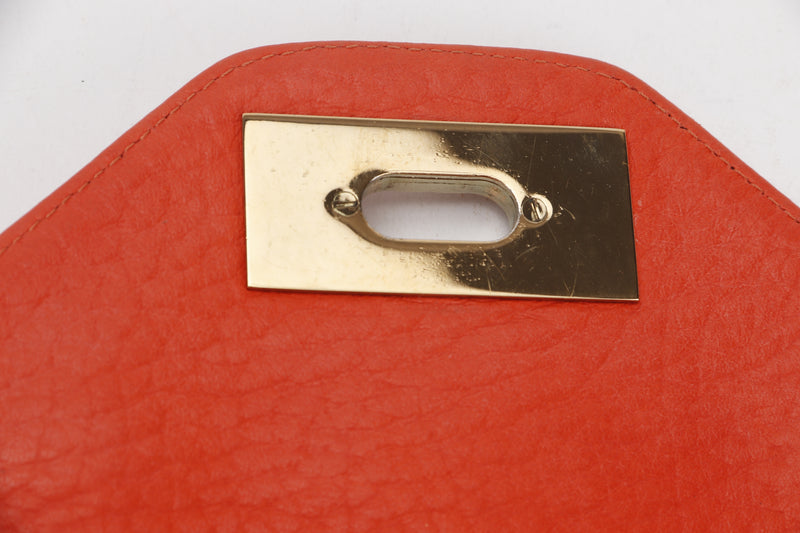 CHLOE ORANGE SALLY MEDIUM SHOULDER BAG (01-10-50) GOLD HARDWARE, WITH DUST COVER