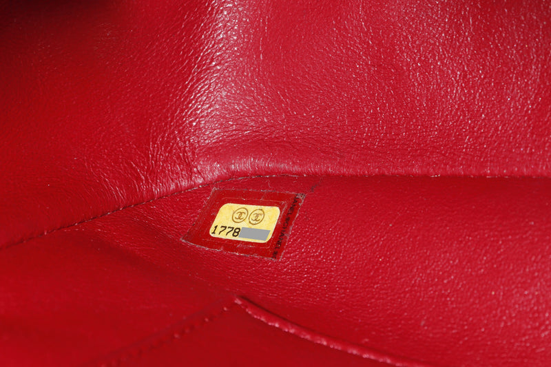 CHANEL RED LAMBSKIN CAMERA BAG (1778xxxx) GOLD HARDWARE, WITH DUST COVER, NO CARD