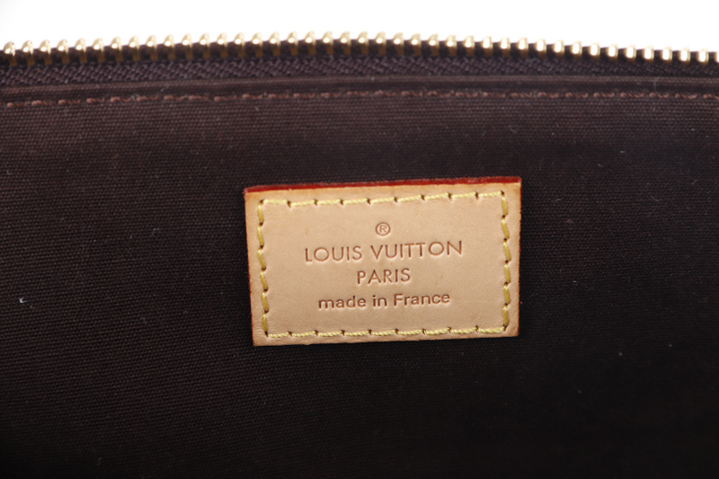 LOUIS VUITTON (M93585) BELLEVUE PM BURGUNDY VERNIS LEATHER GOLD HARDWARE WITH DUST COVER