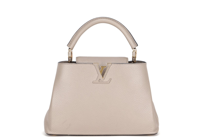 LOUIS VUITTON M94634 CAPUCINE BB (MI0166) GALET COLOR TAURILLON LEATHER GOLD HARFDWARE, WITH STRAP & DUST COVER