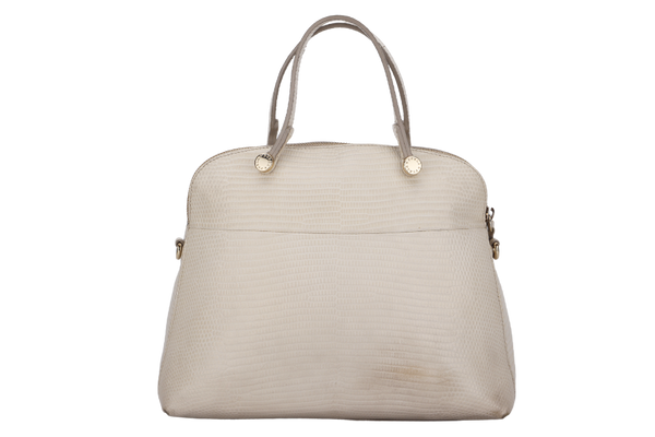 FURLA PIPER BAG MEDIUM BEIGE LEATHER GOLD HARDWARE, WITH STRAP & DUST COVER