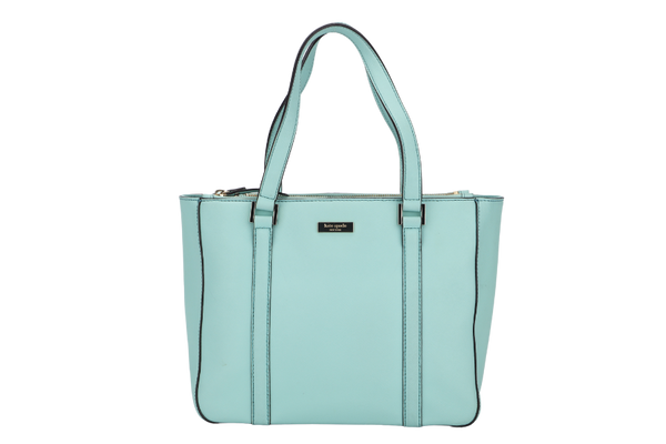 KATE SPADE SHOULDER BAG TURQUOISE CALF LEATHER GOLD HARDWARE, WITH DUST COVER