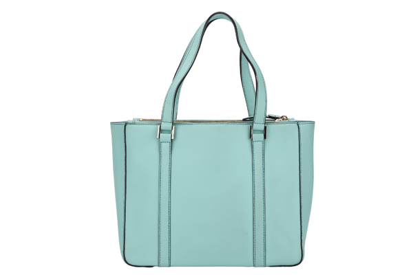 KATE SPADE SHOULDER BAG TURQUOISE CALF LEATHER GOLD HARDWARE, WITH DUST COVER