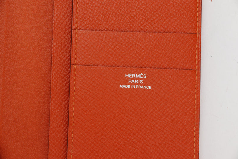 HERMES CLASSIC CASE (STAMP T 2015) FEU COLOR EPSOM LEATHER, WITH BOX