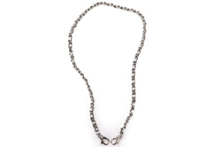 CHANEL LEATHER CHAIN BAG ACCESSORIES GREY SILVER HARDWARE