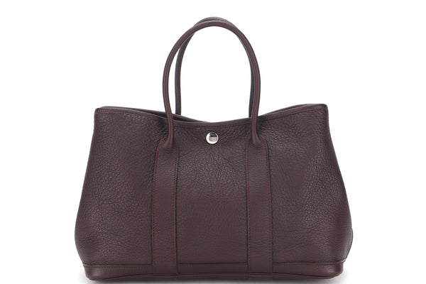 HERMES GARDEN PARTY 30 (STAMP N SQUARE) BORDEAUX TOGO LEATHER PALLADIUM HARDWARE, NO DUST COVER