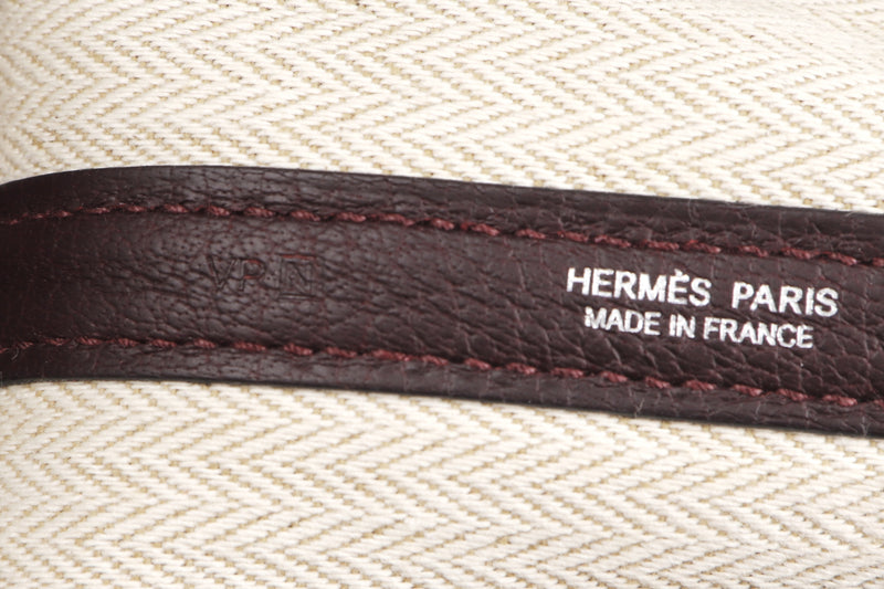 HERMES GARDEN PARTY 30 (STAMP N SQUARE) BORDEAUX TOGO LEATHER PALLADIUM HARDWARE, NO DUST COVER