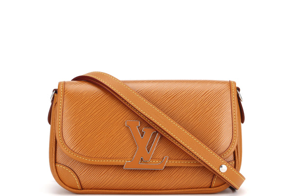 LOUIS VUITTON M59459 BUCI CROSSBODY SMALL GOLD MIEL EPI LEATHER SILVER HARDWARE, WITH STRAP & DUST COVER