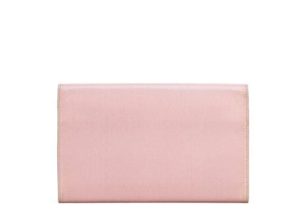 CHRISTIAN DIOR MARIS PEARL BIFOLD WALLET (BU0020) PINK NYLON SILVER HARDWARE, WITH CARD & DUST COVER