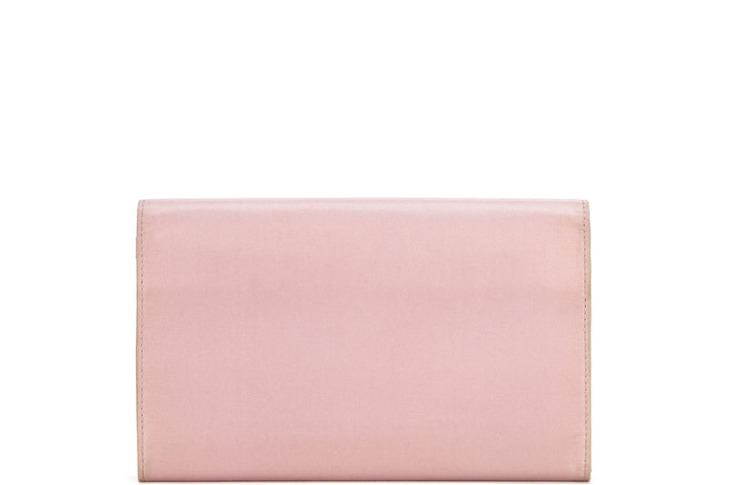 CHRISTIAN DIOR MARIS PEARL BIFOLD WALLET (BU0020) PINK NYLON SILVER HARDWARE, WITH CARD & DUST COVER
