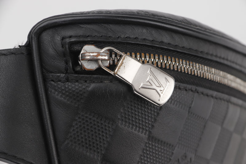 LOUIS VUITTON N40298 CAMPUS DAMIER INFINI LEATHER BUMBAG SILVER HARDWARE, WITH DUST COVER & BOX