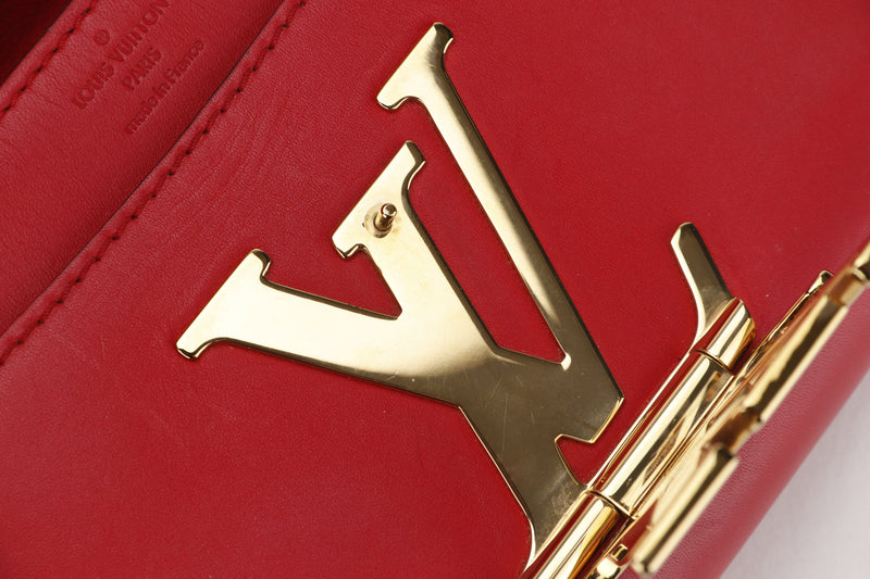 LOUIS VUITTON CHAIN LOUIS MM (TR2165) RED CALF LEATHER GOLD HARDWARE, WITH DUST COVER