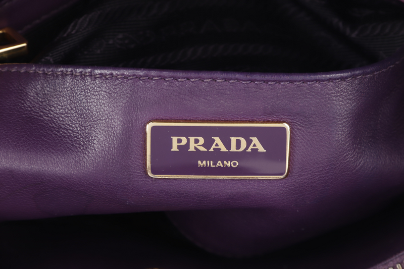 PRADA GRAUFE TESSUTO (BN2805) CICLAMINO NYLON GOLD HARDWARE WITH CARD AND DUST COVER