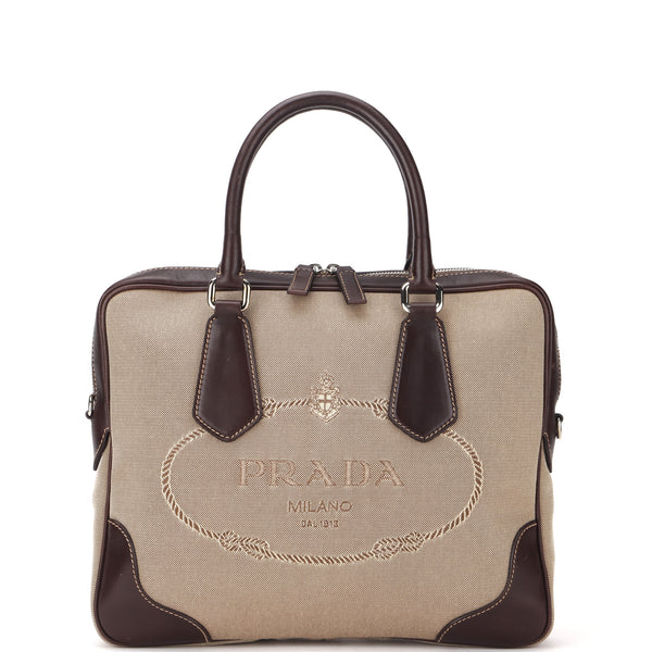 Prada discount canvas shopper