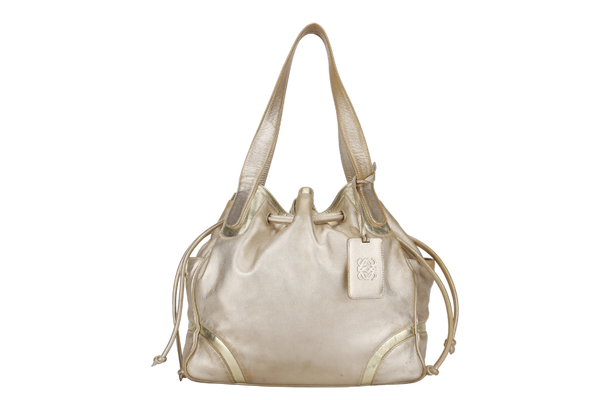 LOEWE GOLD MEDIUM LEATHER BUCKET BAG (260801) WITH DUST COVER