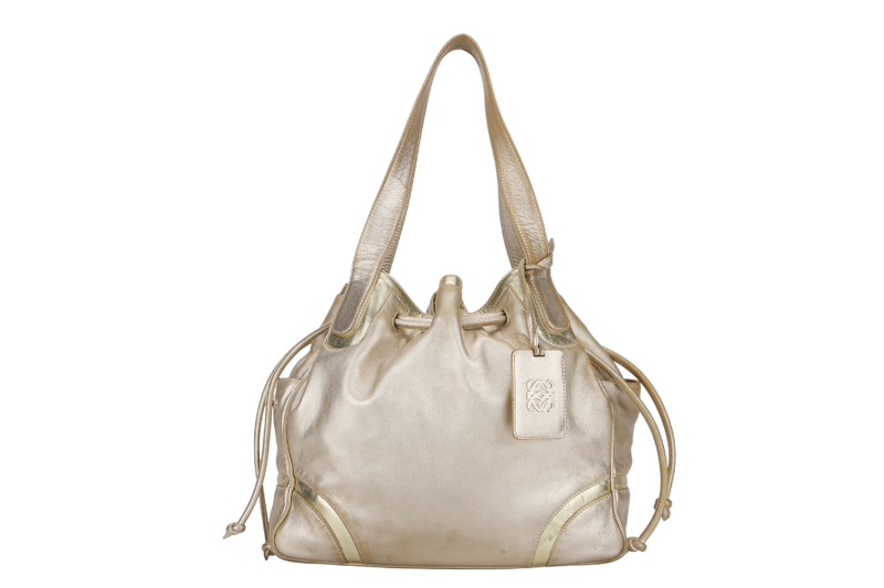 LOEWE GOLD MEDIUM LEATHER BUCKET BAG (260801) WITH DUST COVER