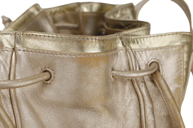 LOEWE GOLD MEDIUM LEATHER BUCKET BAG (260801) WITH DUST COVER