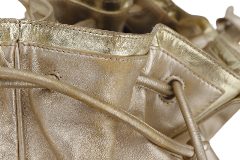 LOEWE GOLD MEDIUM LEATHER BUCKET BAG (260801) WITH DUST COVER